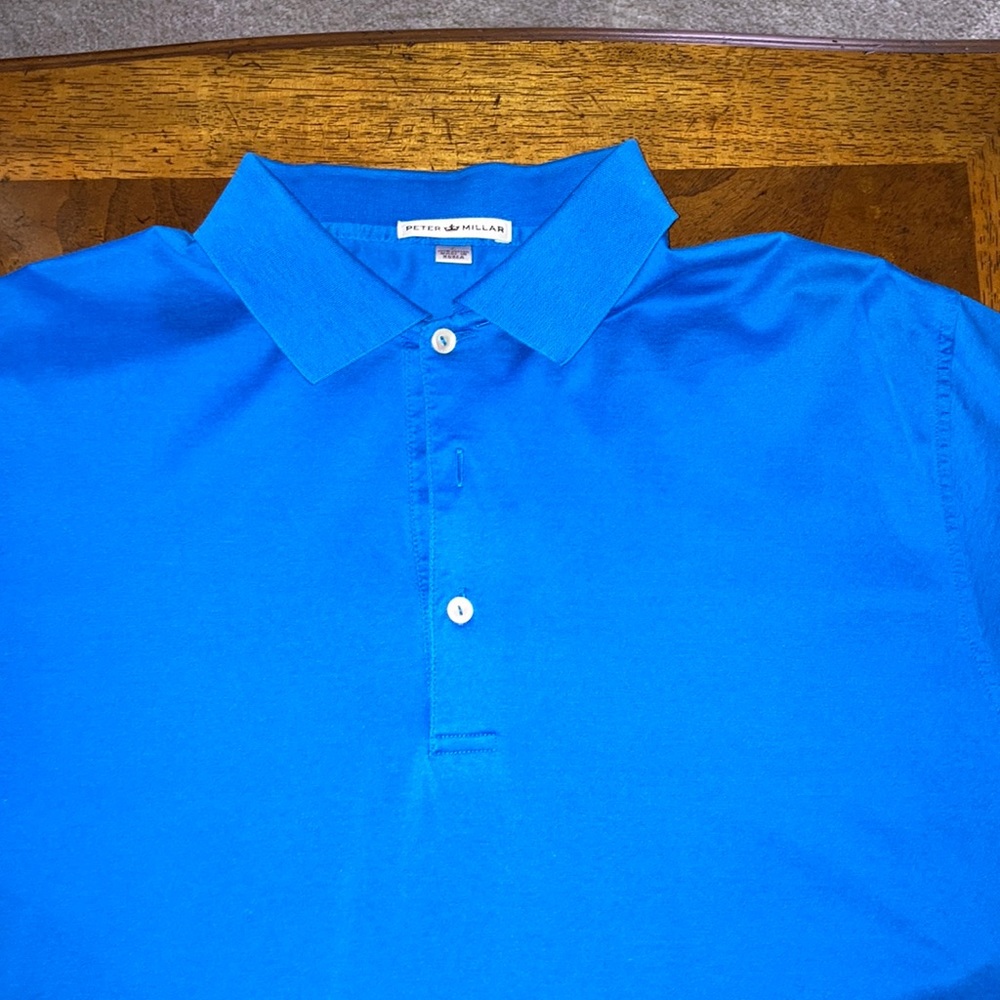 Peter Millar. Solid Blue Polo. Size L. - image 1